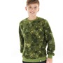 DuFFS Boys Camo Sherpa Crew Neck Khaki Camo