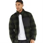DuFFS Mens Checked Fleece Overshirt Khaki Check