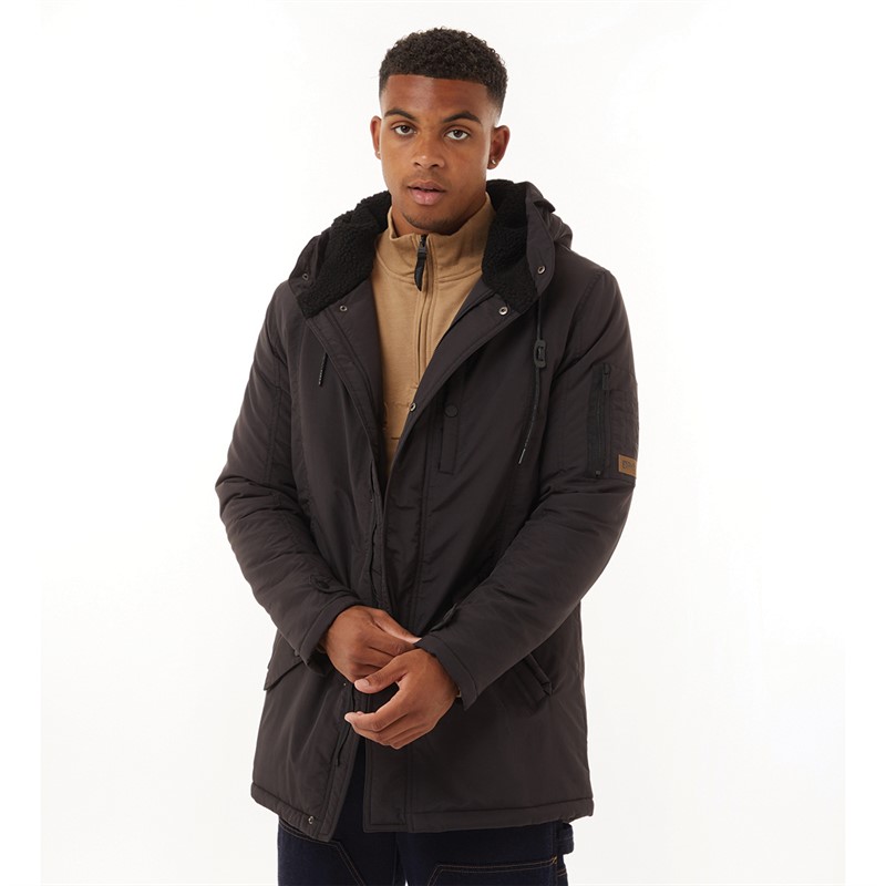 DuFFS Mens Parka Jacket Black