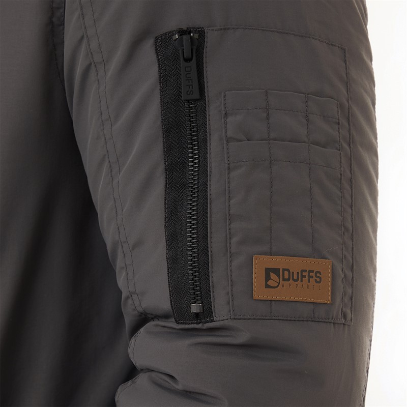 DuFFS Mens Parka Jacket Dark Charcoal