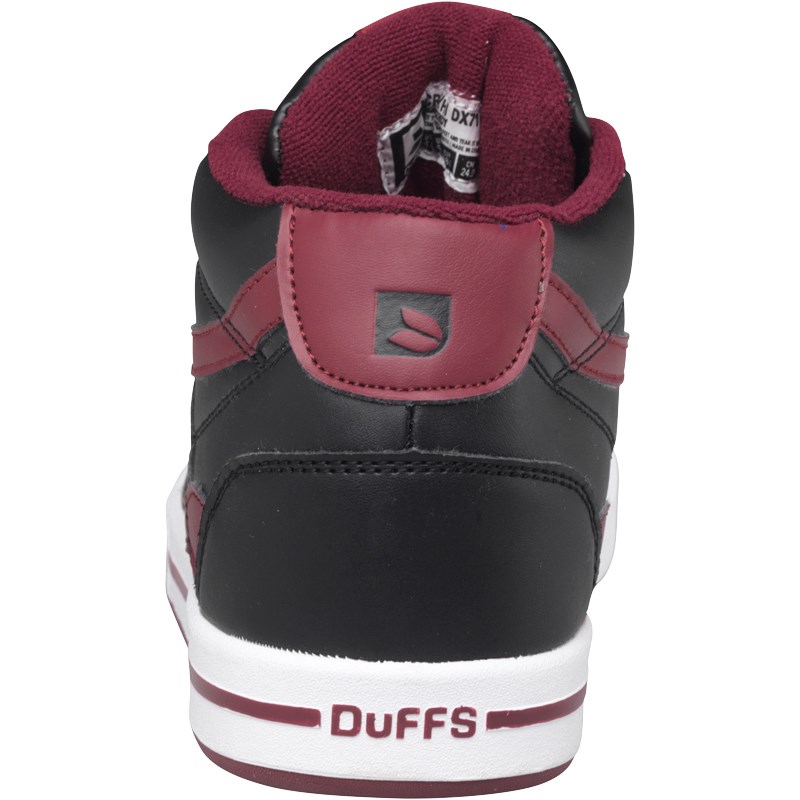 black and burgundy shoes