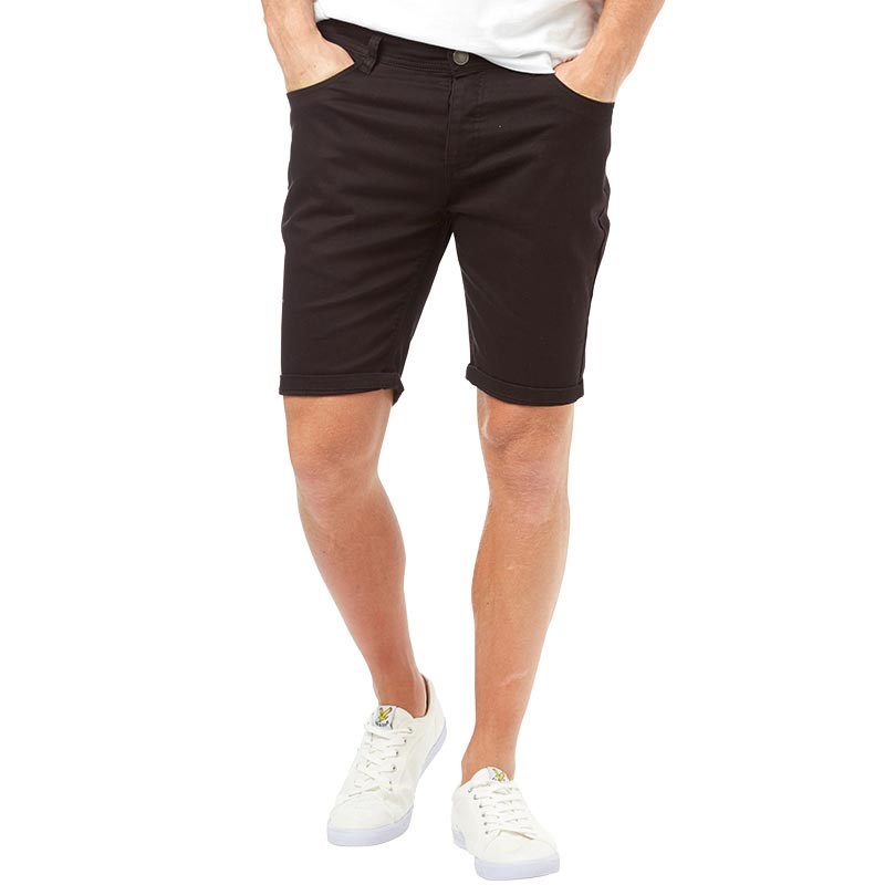 Buy DuFFS Mens Stretch Twill Skinny Fit Shorts Black