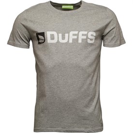 Duffs Heren Horizontal Logo T Shirt Gemeleerd Grijs duffs kopen in de aanbieding