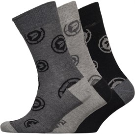 Image of DuFFS Mens Three Pack Socks Black/Grey