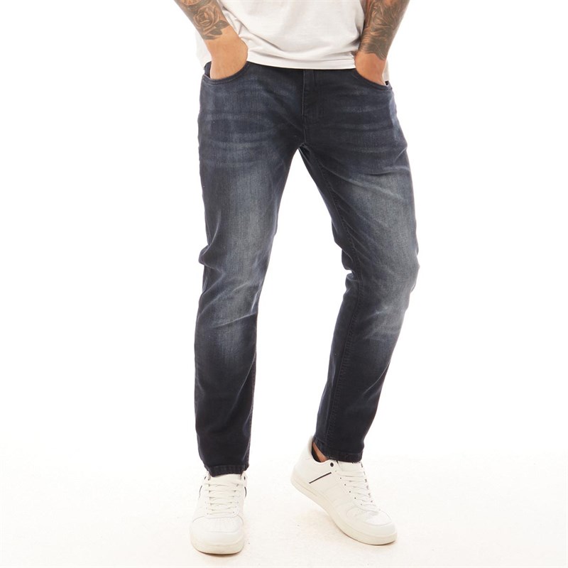 Duck and Cover Jean Slim Duck And Cover Maylead Homme Bleu-Noir