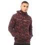 Duck And Cover Mens Highfield Camo Snood Hoodie Deep Red Camo