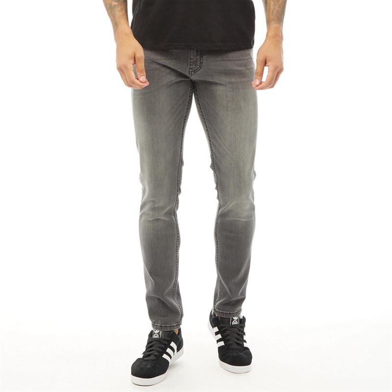 Duck and Cover Mens Maylead Slim Fit Jeans Grey Wash