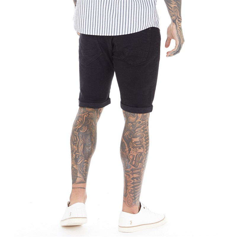 Duck And Cover Mens Zeki Denim Shorts Black