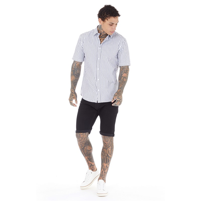 Duck And Cover Mens Zeki Denim Shorts Black