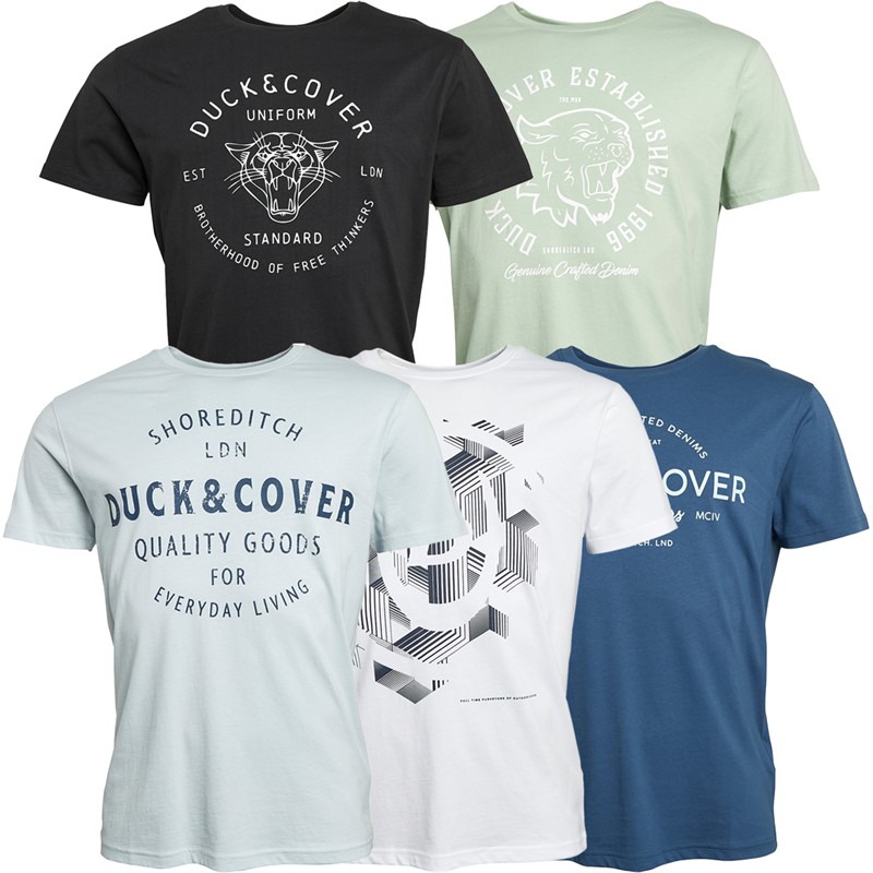 Duck and Cover Herre Duck And Cover Comonwell T-shirts Flerfarvet