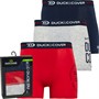 Duck And Cover Mens Edelman Three Pack Boxer Shorts Navy/Red