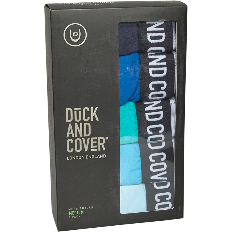 Duck And Cover Mens Chiller Five Pack Boxer Shorts Assorted