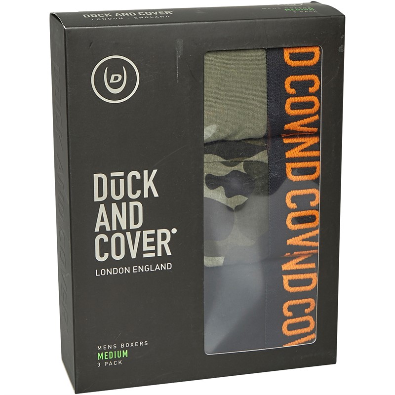 Duck And Cover Mens Alized Three Pack Boxer Shorts Assorted