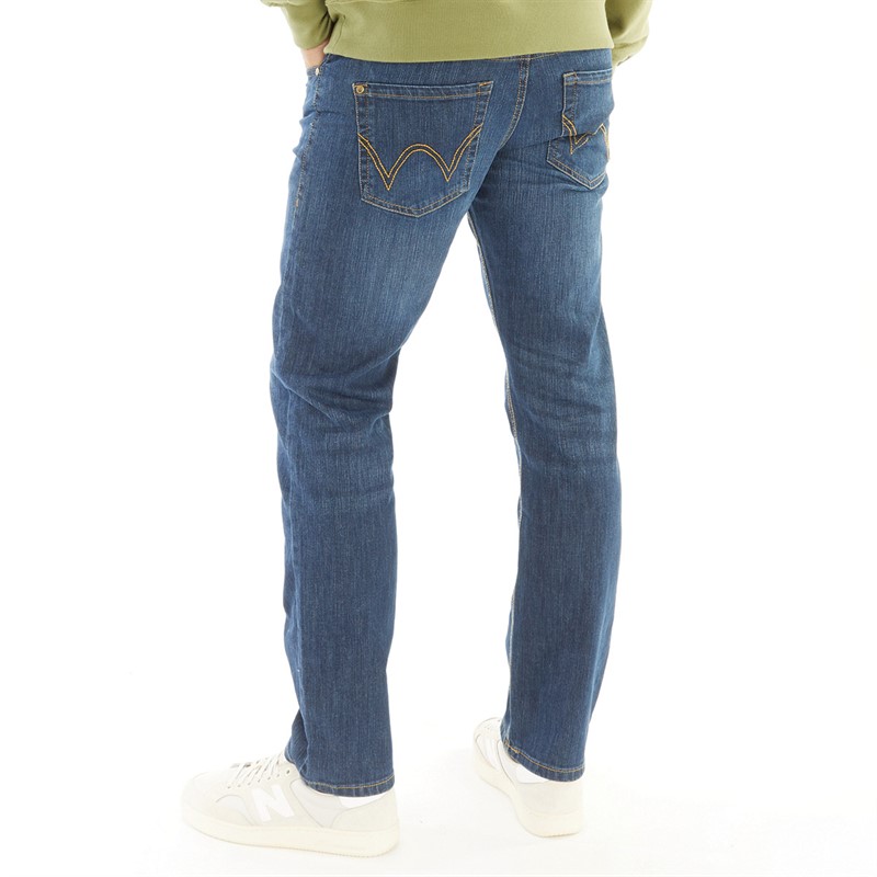 Duck and Cover Mens Hydras Straight Fit Jeans Dark Wash