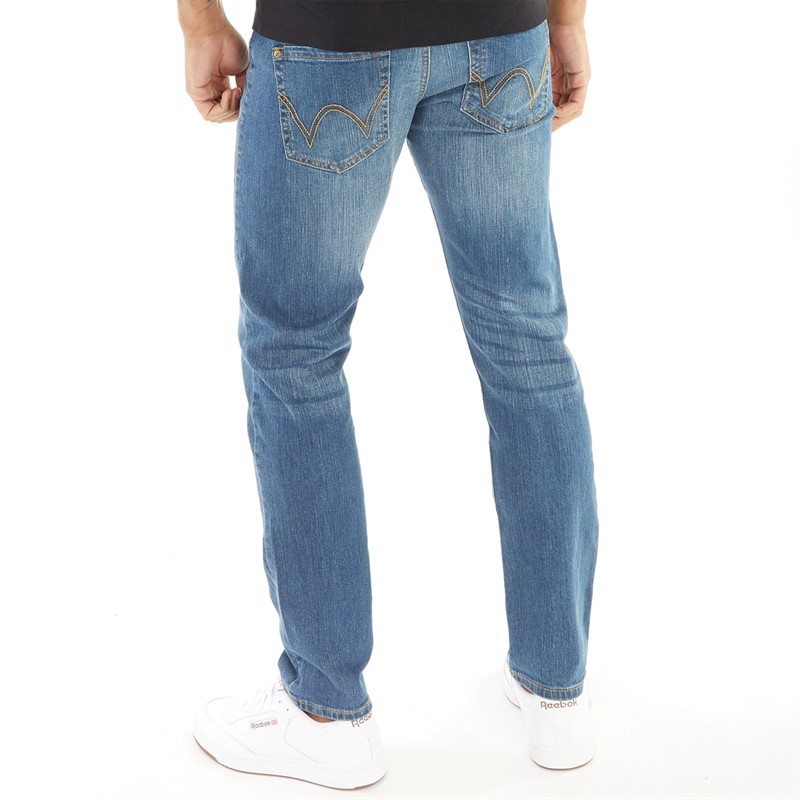 Duck and Cover Mens Hydras Straight Fit Jeans Mid Wash