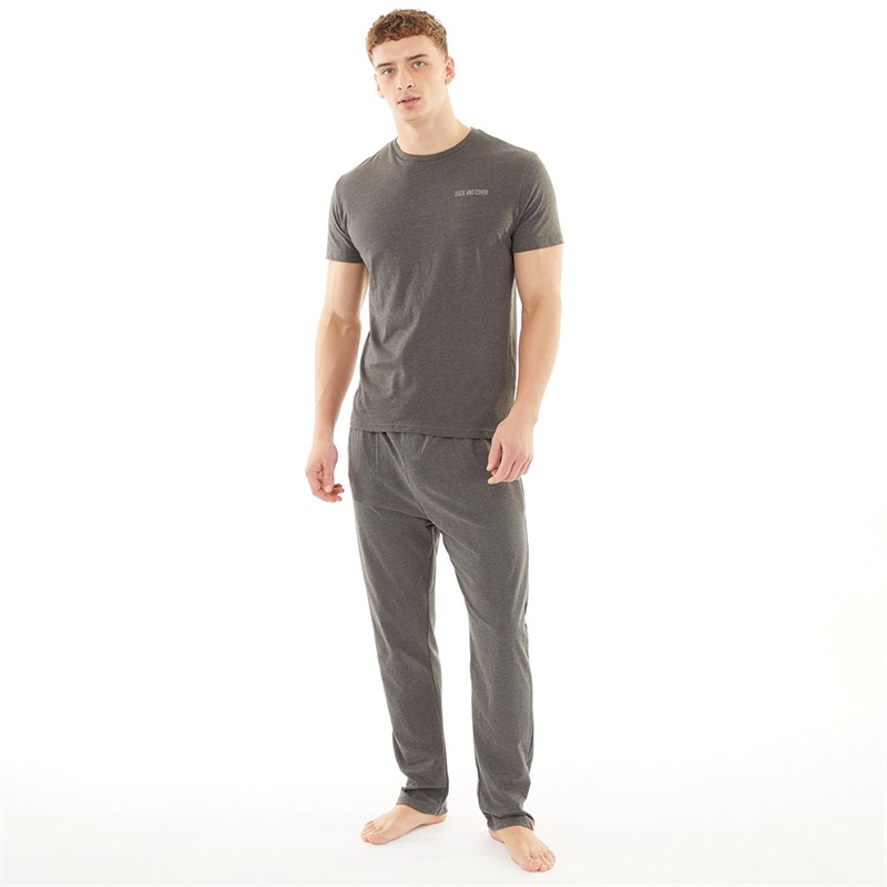 Duck and Cover Mens Gasper Loungewear Set Charcoal