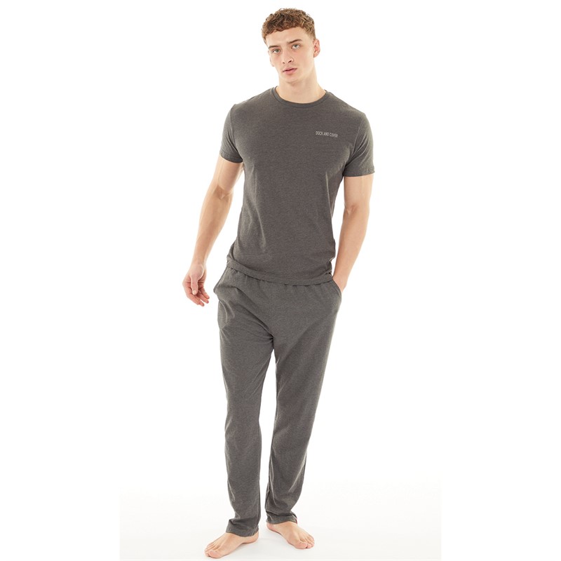 Duck and Cover Mens Gasper Loungewear Set Charcoal