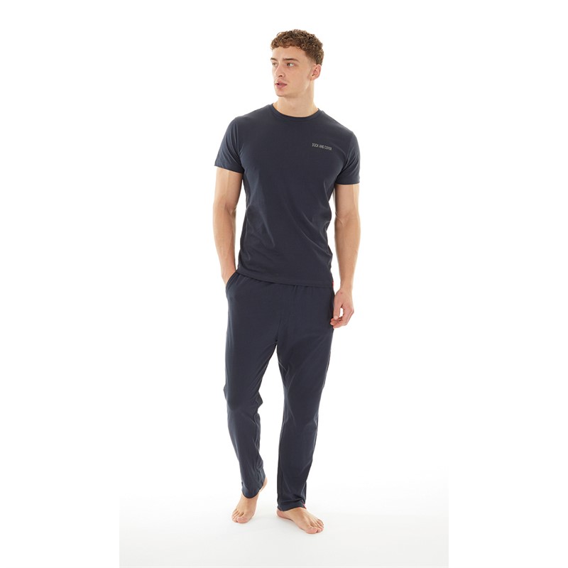 Duck and Cover Mens Gasper Loungewear Set Navy