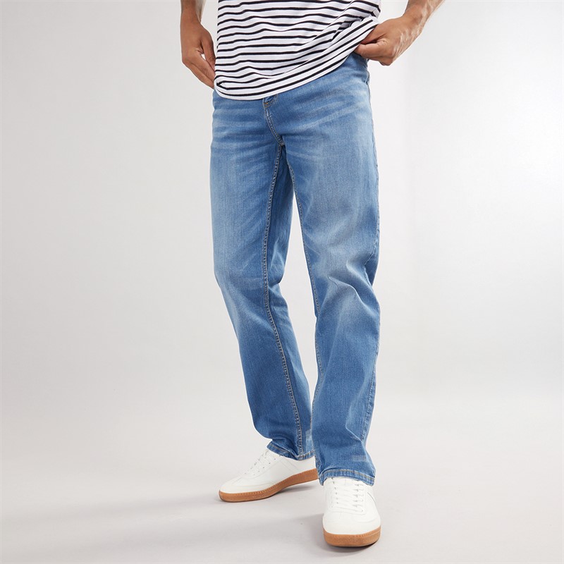 Duck and Cover Mens Rushawn Relaxed Fit Jeans Light Wash
