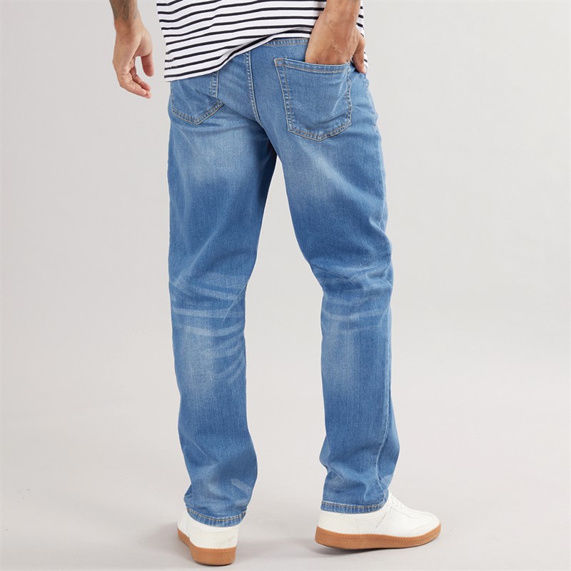 Duck and Cover Mens Rushawn Relaxed Fit Jeans Light Wash