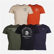 Duck and Cover Mens Mullbarry Five Pack T-Shirts Assorted