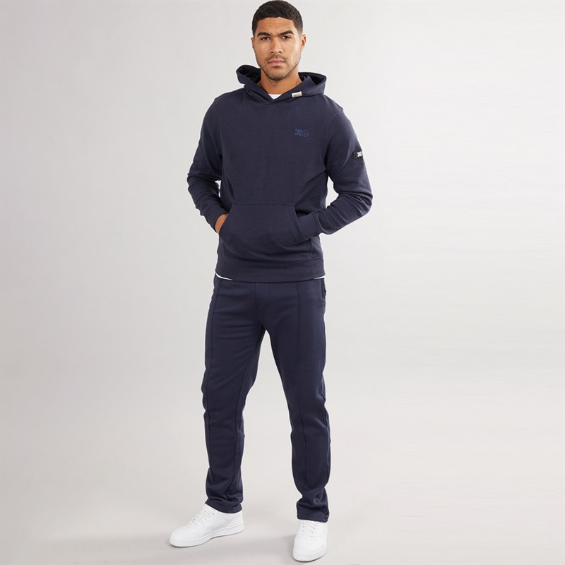 Duck and Cover Mens Hannings Hoodie Dark Navy