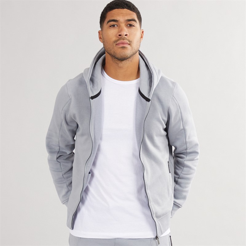 Duck and Cover Mens Chemtars Full Zip Hoodie Steel Blue