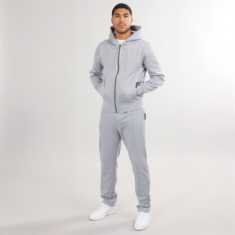 Duck and Cover Mens Chemtars Full Zip Hoodie Steel Blue
