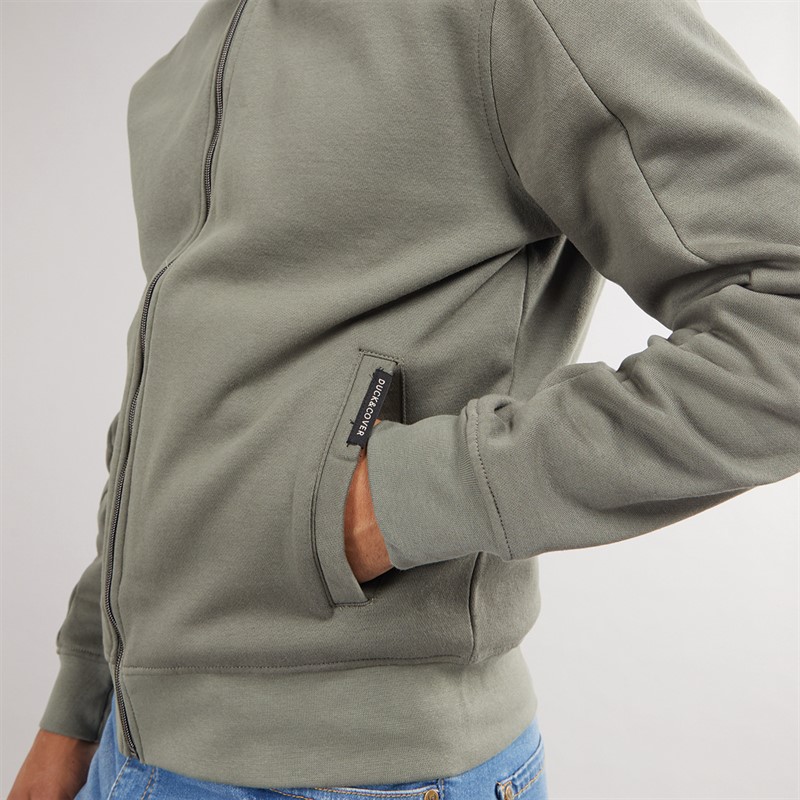 Duck and Cover Mens Chemtars Full Zip Hoodie Green Slate