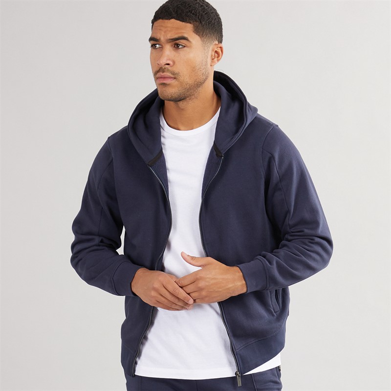Duck and Cover Mens Chemtars Full Zip Hoodie Navy