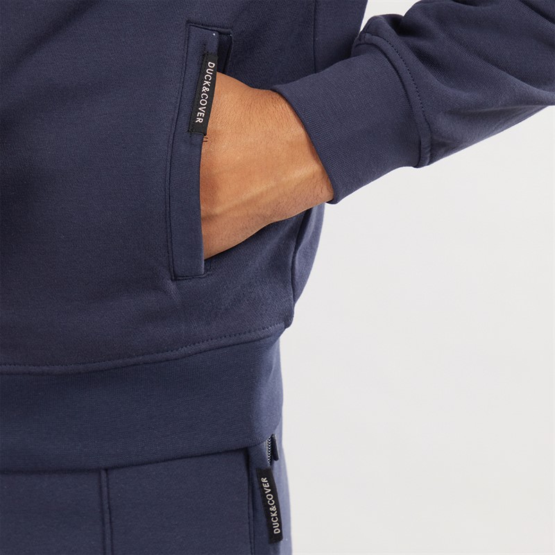 Duck and Cover Mens Chemtars Full Zip Hoodie Navy