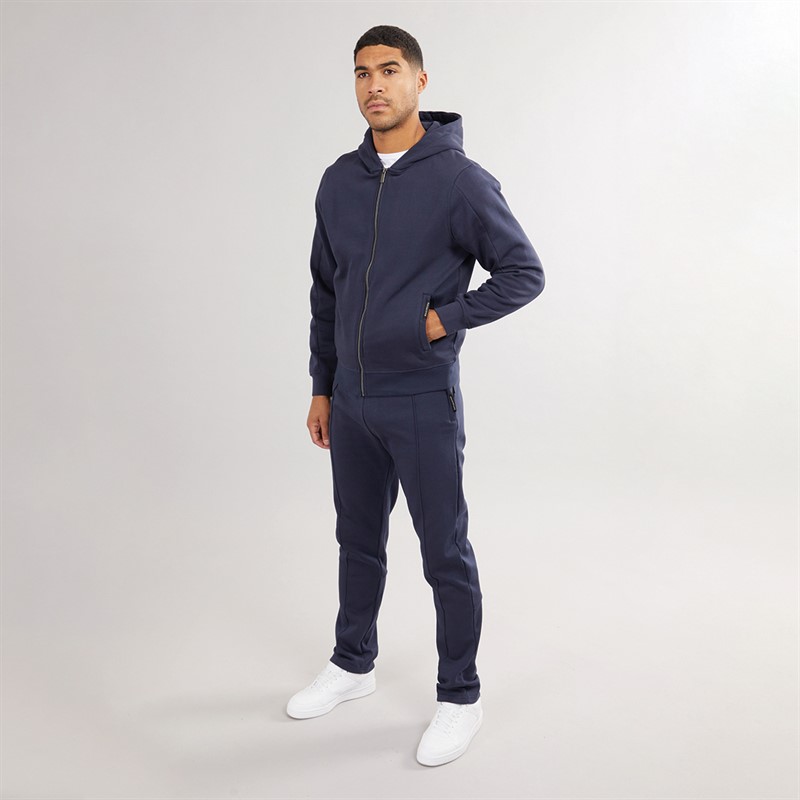 Duck and Cover Mens Chemtars Full Zip Hoodie Navy