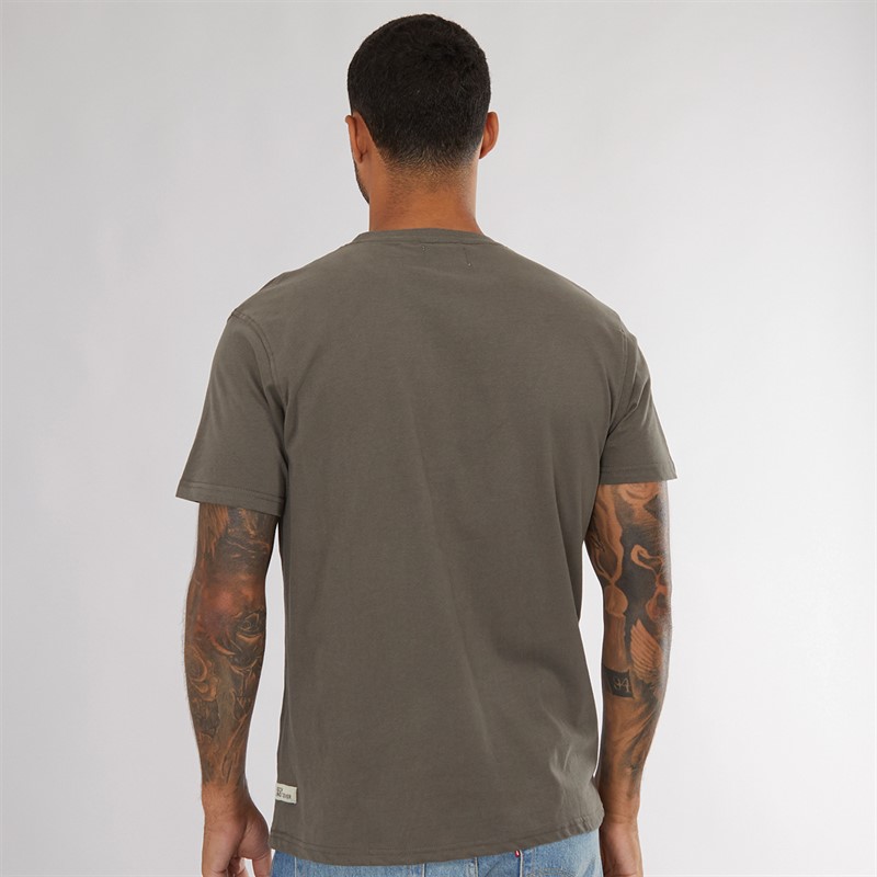 Duck and Cover Mens Mersak Tape T-Shirt Dark Olive