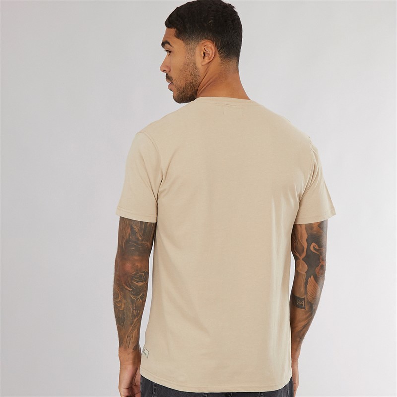 Duck and Cover Mens Mersak Tape T-Shirt Greige