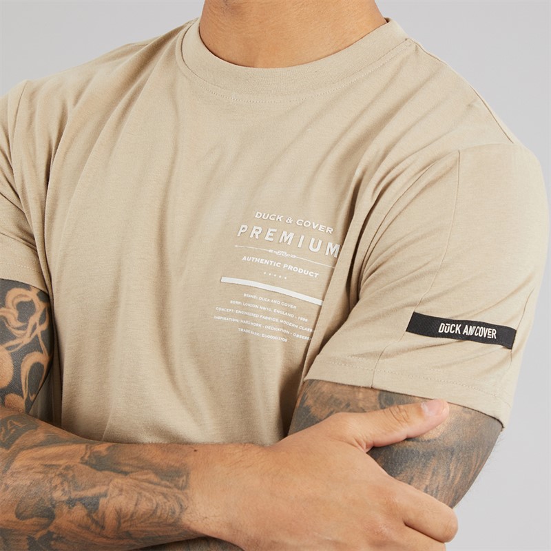 Duck and Cover Mens Rayland T-Shirt Stone