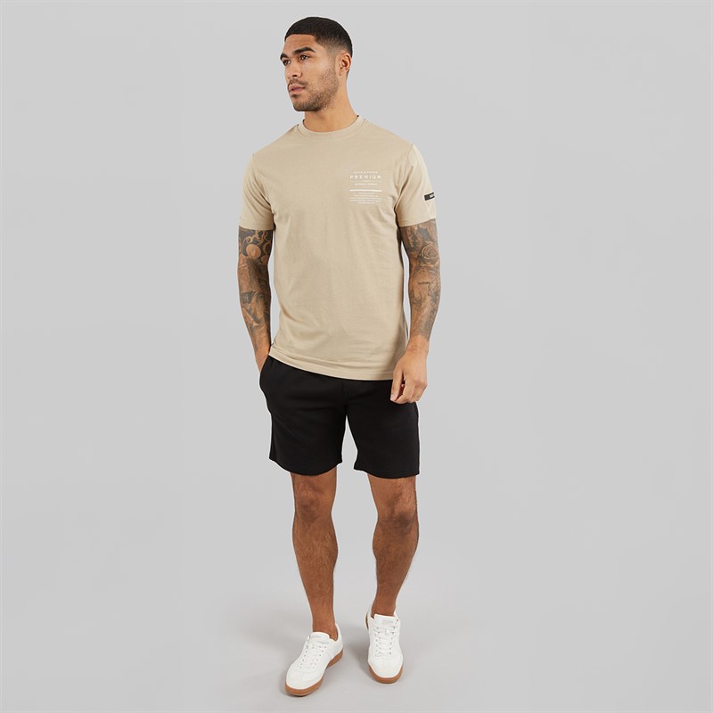 Duck and Cover Mens Rayland T-Shirt Stone