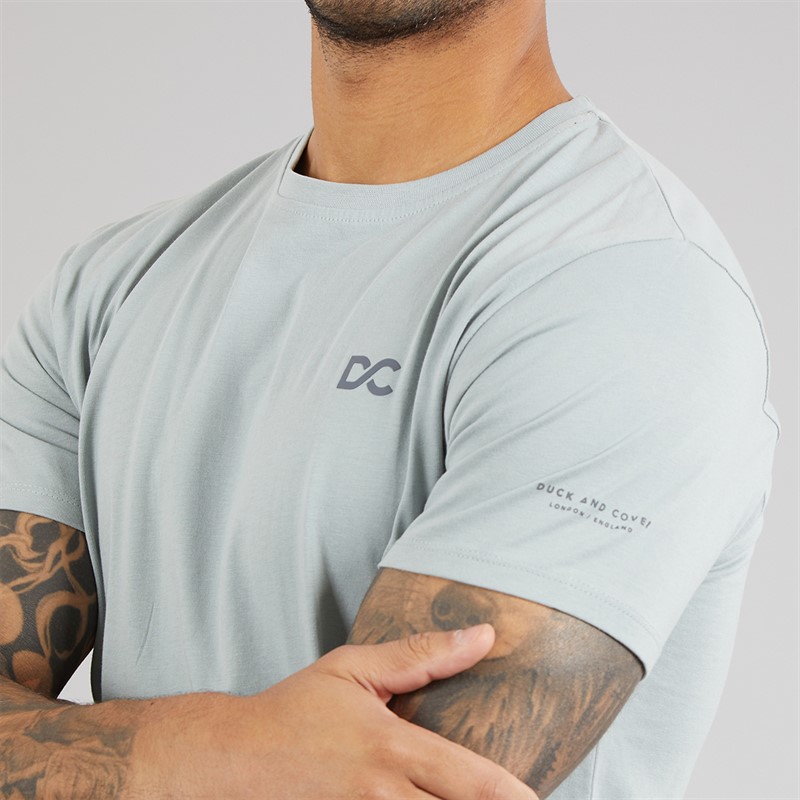 Duck and Cover Mens Trimlines Heavy T-Shirt Steel
