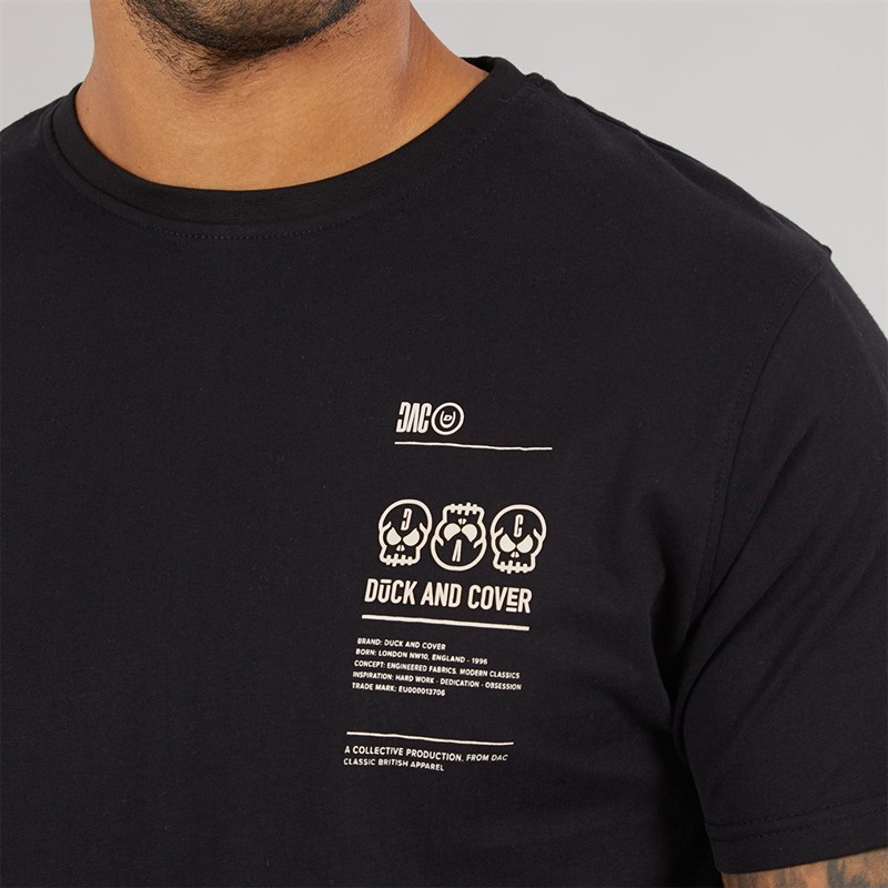 Duck and Cover Mens Cramptone T-Shirt Black