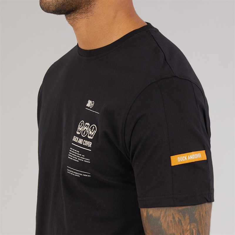 Duck and Cover Mens Cramptone T-Shirt Black