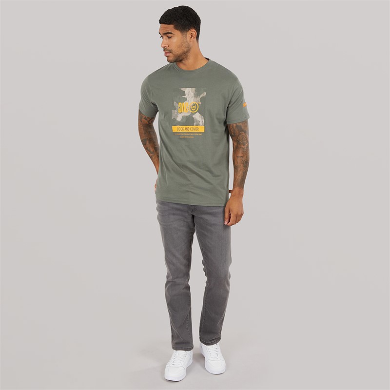 Duck and Cover Mens Camostack T-Shirt Dark Olive