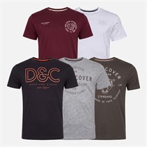Duck and Cover Mens Corsure Five Pack T-Shirts Assorted