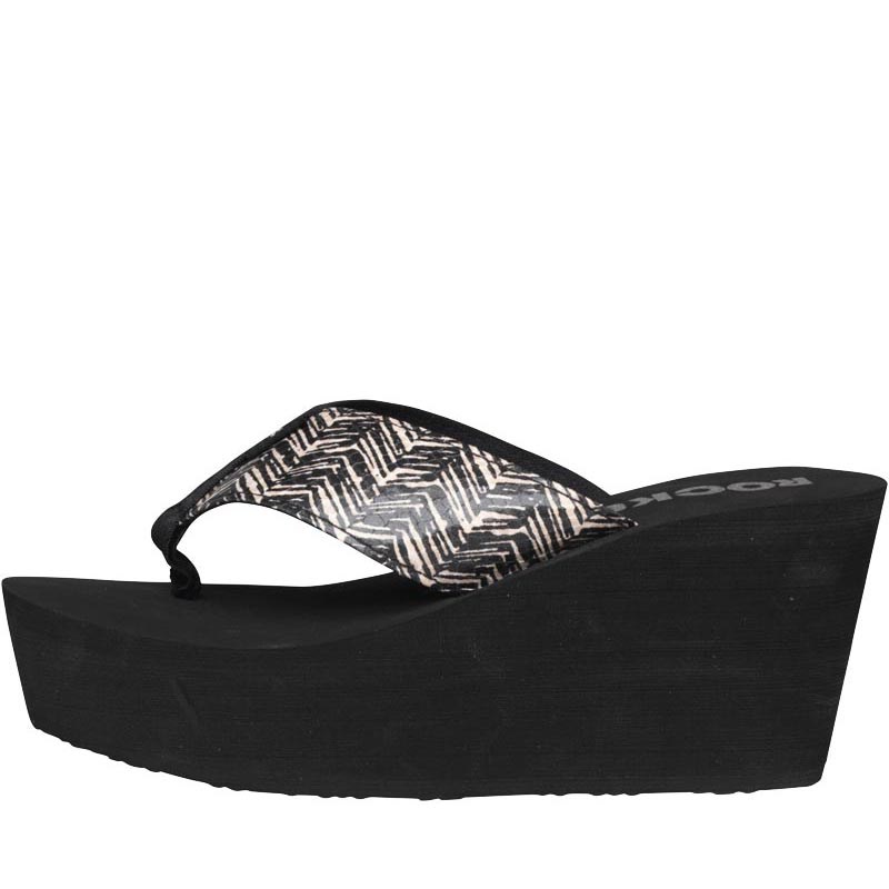 Buy Rocket Dog Womens Diver Wood Block Fabric Wedge Sandals Cream