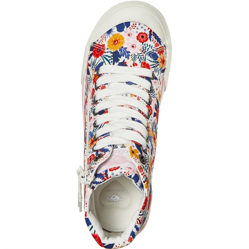 Rocket Dog Womens Jazzin Hi Canvas Pumps Malden Floral White Multi