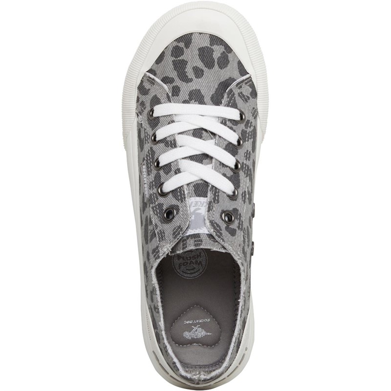 Rocket Dog Womens Jazzin Plus Canvas Pumps Ames Leopard Grey