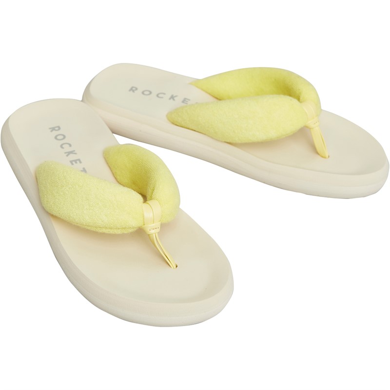 Rocket Dog Womens Sunset Puff Flip Flops Yellow/Natural