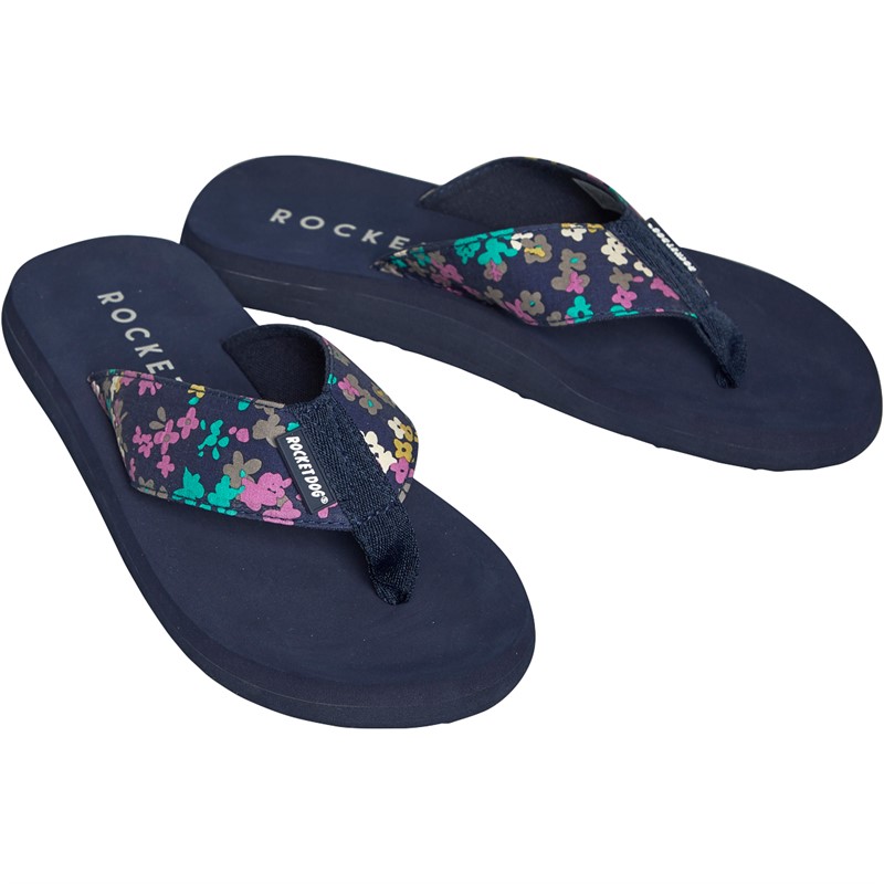 Rocket Dog Womens Adios Flip Flops Navy Multi