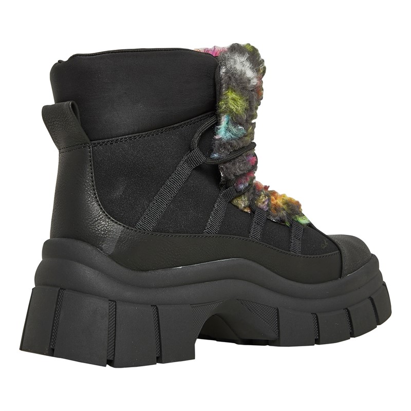 Rocket Dog Womens Tiger Chunky Lace Up Boots Black/Multi