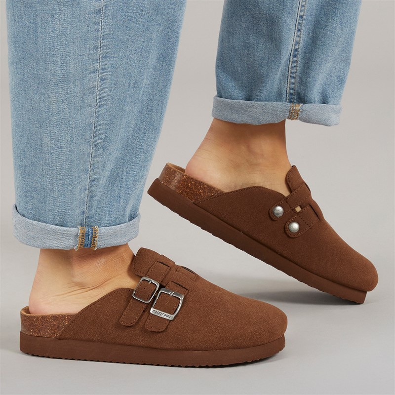 Rocket Dog Womens Abel Plus Mule Slippers Dark Brown