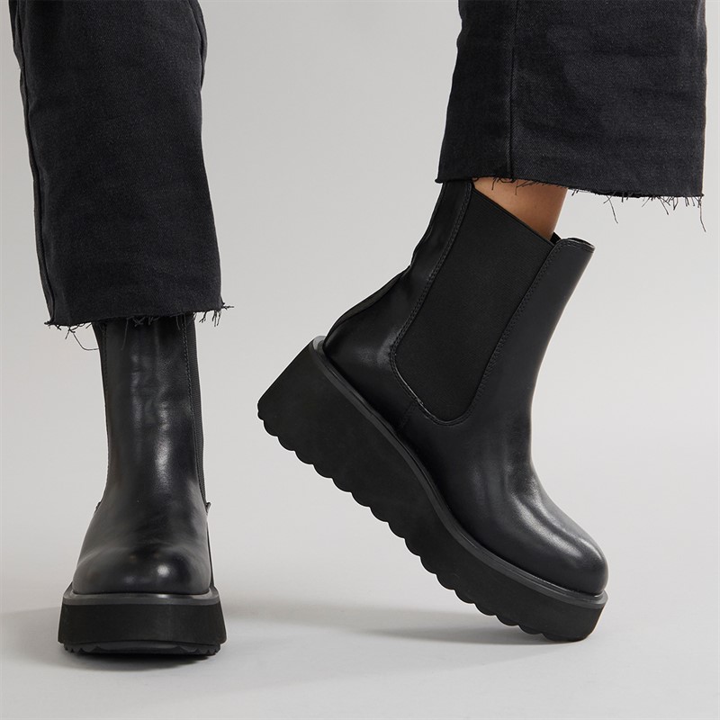 Rocket Dog Womens Heyday Wedge Chelsea Boots Black