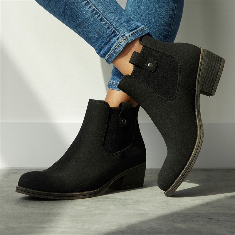 Rocket Dog Womens Richie Heeled Chelsea Boots Black - Size 6